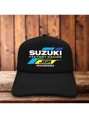 Suzuki Factory Racing JGR Mens Trucker Hat Black Yoshimura Japanese Motorsport